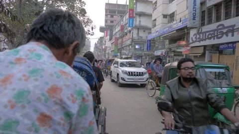 Rickshaw ride in Dhaka Stock Footage 135478026