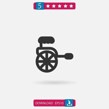 Rickshaw vector icon Stock Illustration