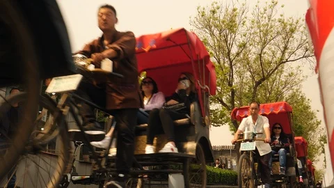 Rickshaws in Beijing, China. Video stock 111574661