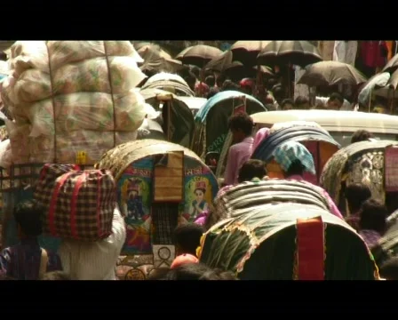 Rickshaws, Dhaka (w sound) Video stock 302136