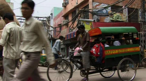 Rickshaws in India Stock Footage 222805