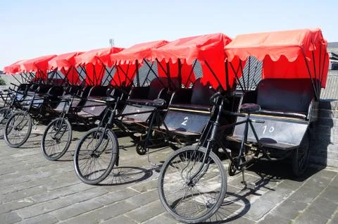 Rickshaws in xian Stock Photos