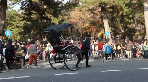 Rickshow in Nara Stock Footage 46179976