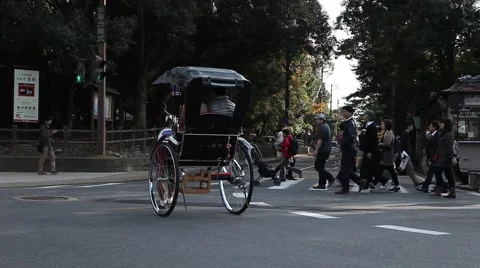 Rickshow in Nara Stock Footage 46179978