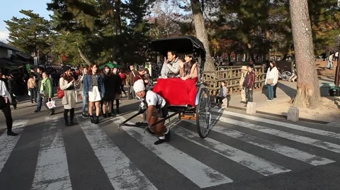 Rickshow in Nara Stock Footage 46179983