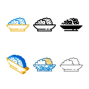 Ricotta cheese color icon vector edition Stock Illustration