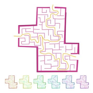 Riddle labyrinth game maze vector cartoon graphic 스톡 일러스트