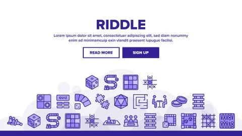 Riddle Play Landing Header Vector Stock Illustration