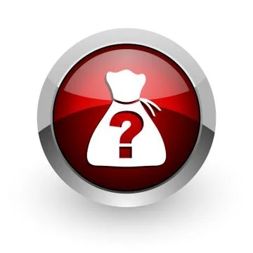 Riddle red circle web glossy icon. 库存插图