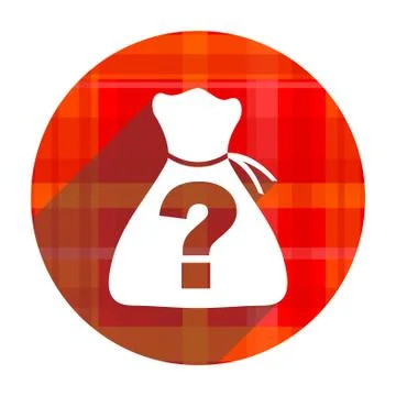 Riddle red flat icon isolated. Illustrazione stock