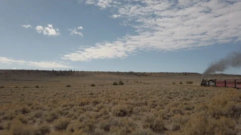 Ride Behind Steam Engine on Cumbres and Toltec Stock Footage 121896024