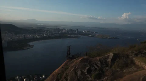 Ride with cable car Pao de acucar Stock Footage 37657875