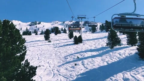 Ride the cable car in winter Stock Footage 223523681