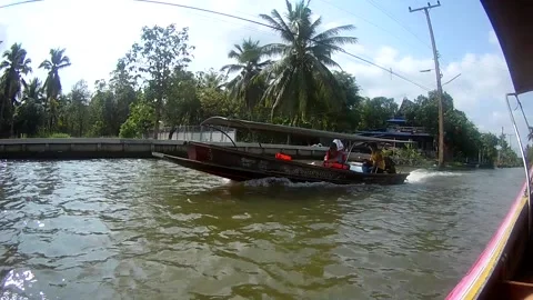 Ride on canoe in the river Stock Footage 160624212