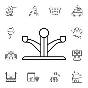 Ride, carousel flat vector icon in amusement pack Stock Illustration