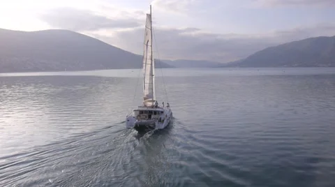 Ride on a catamaran boat 库存影片 56065687