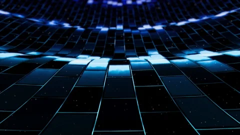 Ride the digital space wave loop Stock Footage 122109328