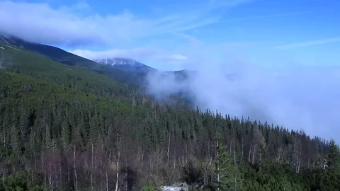 Ride down on funicular in mountains Stock Footage 70875263