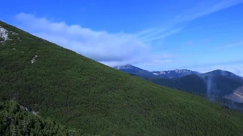 Ride down on funicular in mountains Stock Footage 70875566