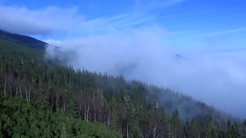 Ride down on funicular in mountains Stock Footage 70876245