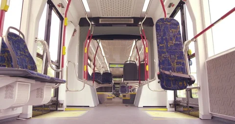 A ride on an electric tram Stock Footage 99313325