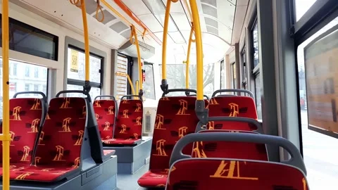 Ride on an empty tram Stock Footage 271593915