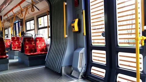 Ride on empty tram. Stock Footage 271594707