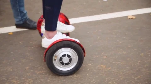 Ride hyroscooter, closeup Stock Footage 70199607
