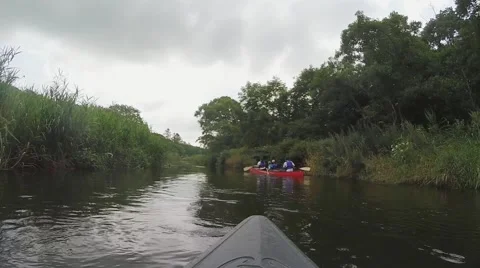 Ride a kayak in River Video stock 64195435