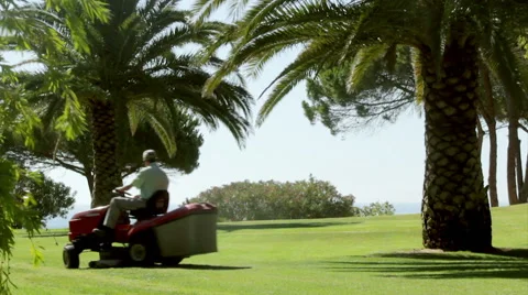 Ride-on Lawn Mower B Stock Footage 42716827