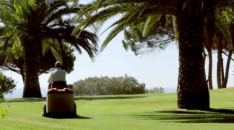 Ride-on Lawn Mower A Stock Footage 42718373