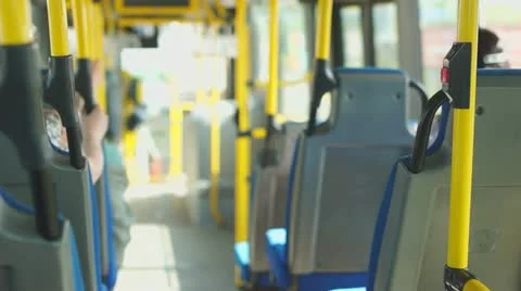 Ride on modern city bus Stock Footage 11986789