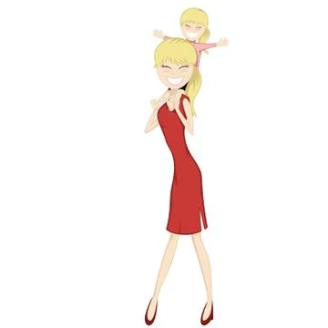 Ride on mommy! Stock Illustration