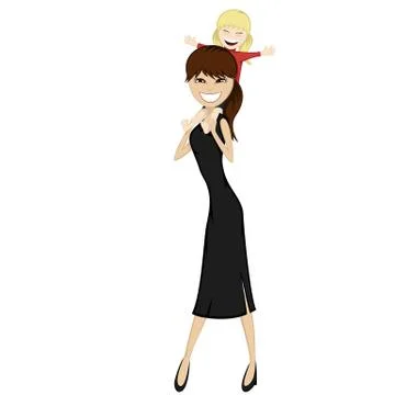 Ride on mommy! Stock Illustration