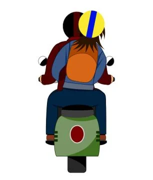 Ride Motorcycle back Stock Illustration