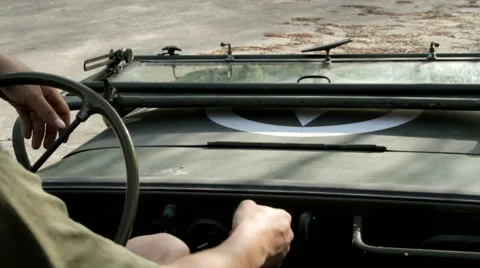 Ride on an old jeep Video stock 51387283