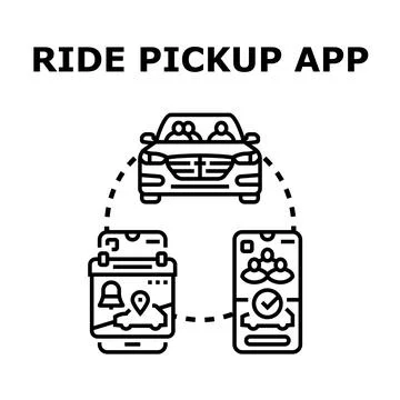 Ride pickup app concept for digital transportation service Stock Illustration