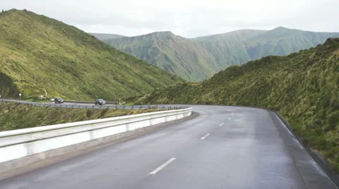Ride on the Road in Between of Mountains Stock Footage 59981829