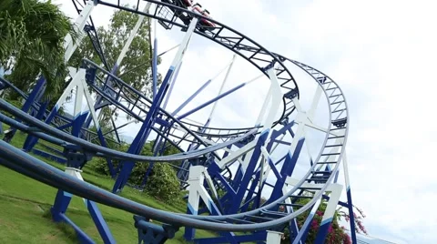 Ride a roller coaster Stock Footage 65382070