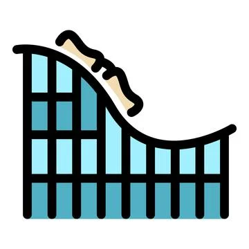 Ride roller coaster icon color outline vector Stock Illustration