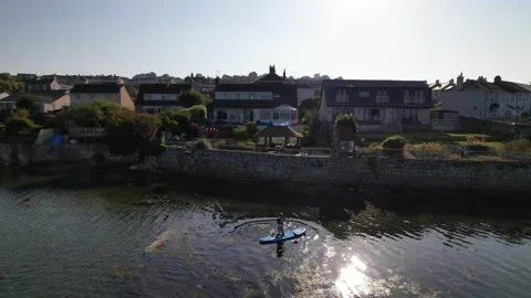 Ride of Sail Boat at Cornwall City Beach of England Stock Footage 252557616