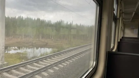 Ride on a suburban electric train in an empty car Stock Footage 131446649