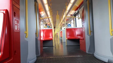Ride in the subway car Stock Footage 130867356
