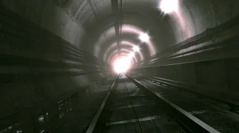 Ride through old looking rail tunnel 스톡 동영상 10600179