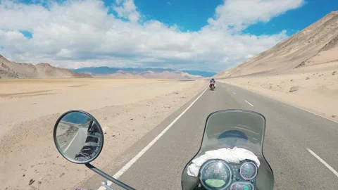 Ride Through Valleys and Mountain Roads In Ladakh, India on 25th July 2025 Stock Footage 317979911