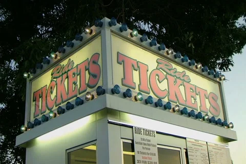 Ride Tickets Sign Stock Footage 2809705