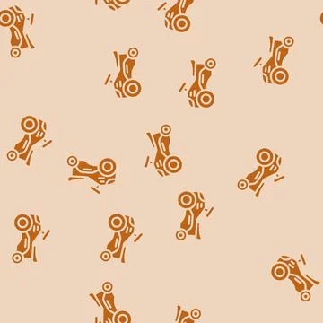 Ride on toy child glyph vector seamless pattern Stock Illustration