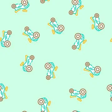 Ride on toy child vector seamless pattern Stock Illustration