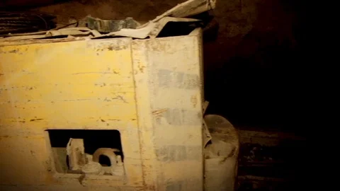 Ride the trolley in the mine Stock Footage 93867138
