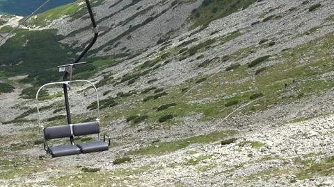 Ride on a two-seater cable car with a beautiful view of the surroundings Stock Footage 278345411